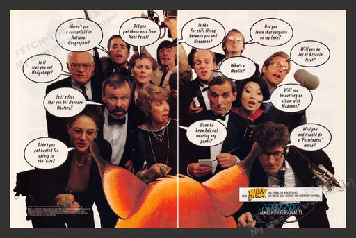 1993 Busby Being Interviewed Video Game Print Advertisement (2 Pages)