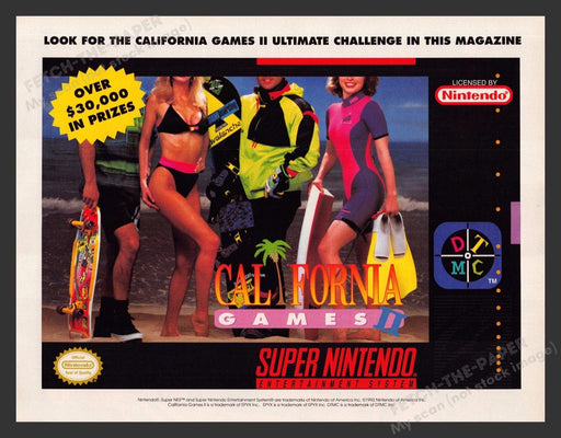 1993 California Games II Ultimate Challenge Video Game Print Advertisement