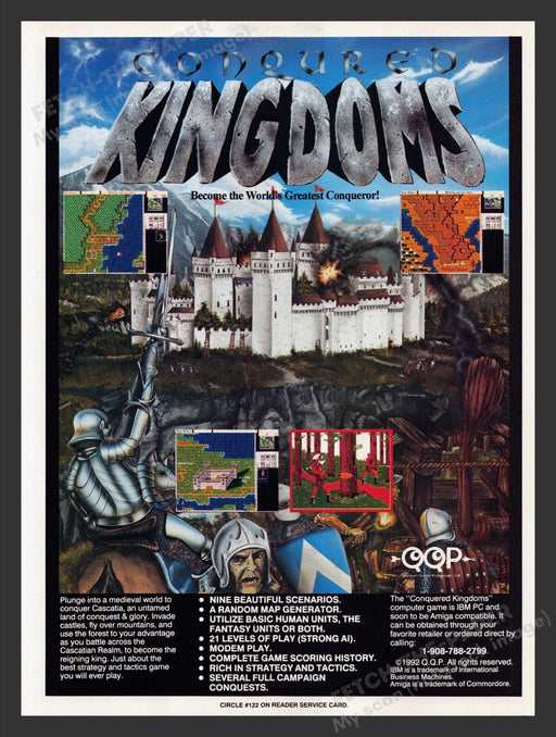 1993 Conquered Kingdoms Video Game Print Advertisement Fetch the Paper!
