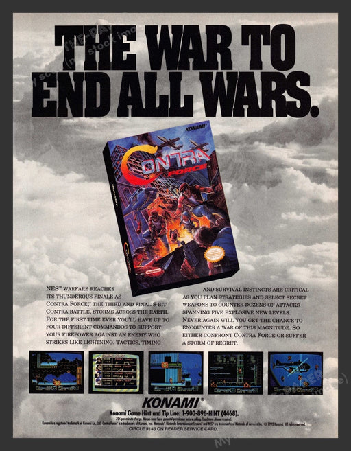 1993 Contra Force The War to End All Wars Video Game Print Advertisement