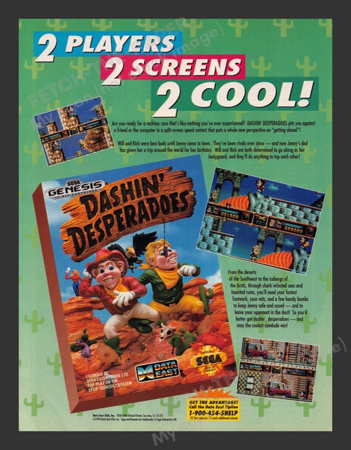 1993 Dashin' Desperadoes Video Game Print Advertisement