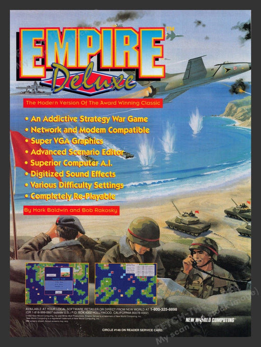 1993 Empire Deluxe Military Bombing Beach Video Game Print Advertisement Fetch the Paper!