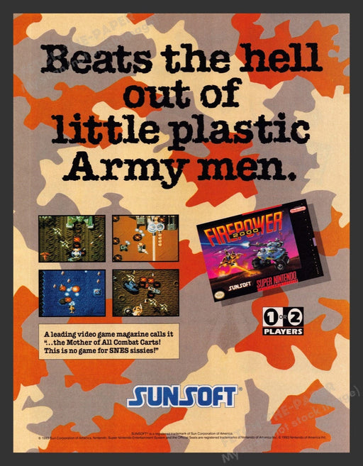 1993 Firepower 2000 Video Game Print Advertisement
