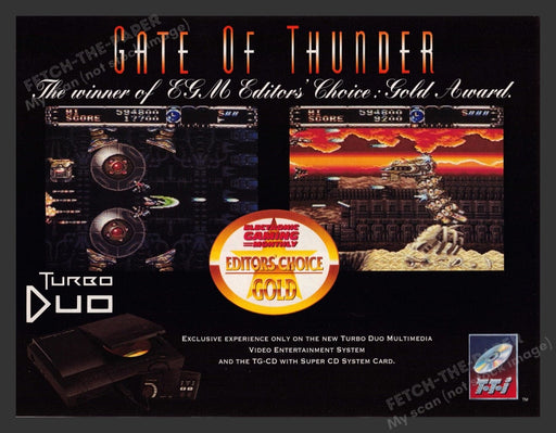 1993 Gate of Thunder Turbo Duo Video Game Print Advertisement