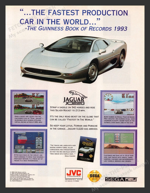 1993 Jaguar XJ220 Video Game Print Advertisement