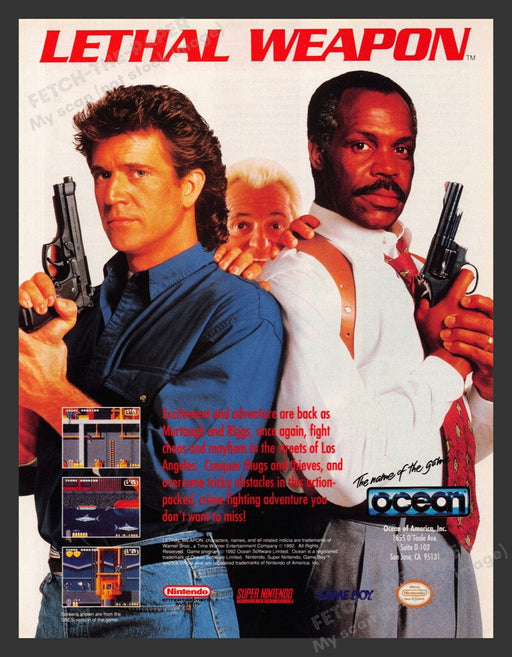 1993 Lethal Weapon Murtaugh & Riggs Video Game Print Advertisement