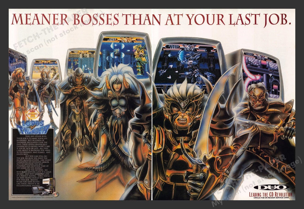 1993 Lords of Thunder Arcade Video Game Print Advertisement (2 pgs) Fetch the Paper!