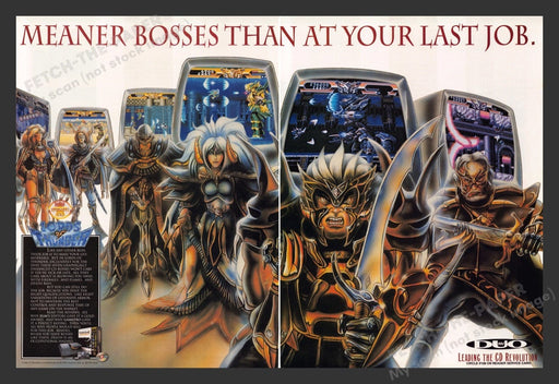 1993 Lords of Thunder Arcade Video Game Print Advertisement (2 pgs) Fetch the Paper!
