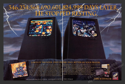 1993 Lords of Thunder on the Duo Video Game Print Advertisement (2 Pages)