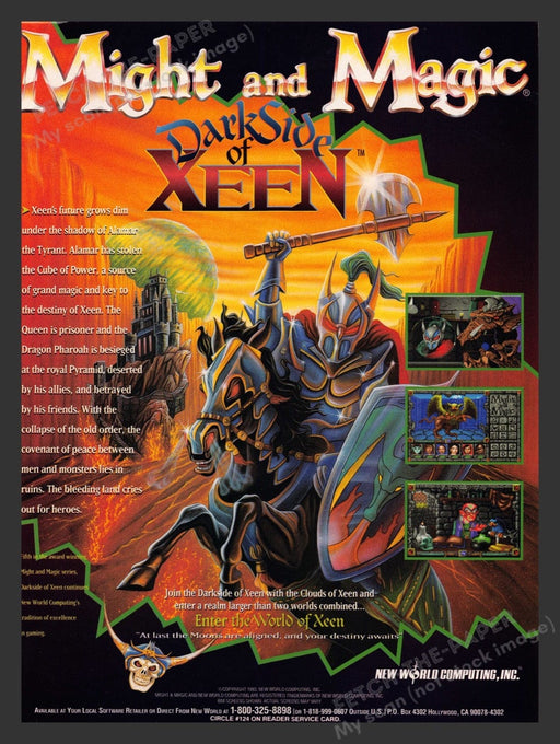 1993 Might and Magic: Darkside of Xeen Alamar Video Game Print Advertisement Fetch the Paper!