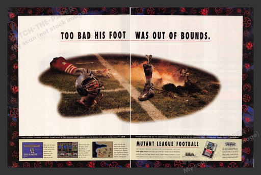 1993 Mutant League Football Game Print Advertisement (2 Pages)