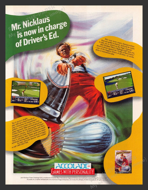 1993 Power Challenge Jack Nicklaus Video Game Print Advertisement