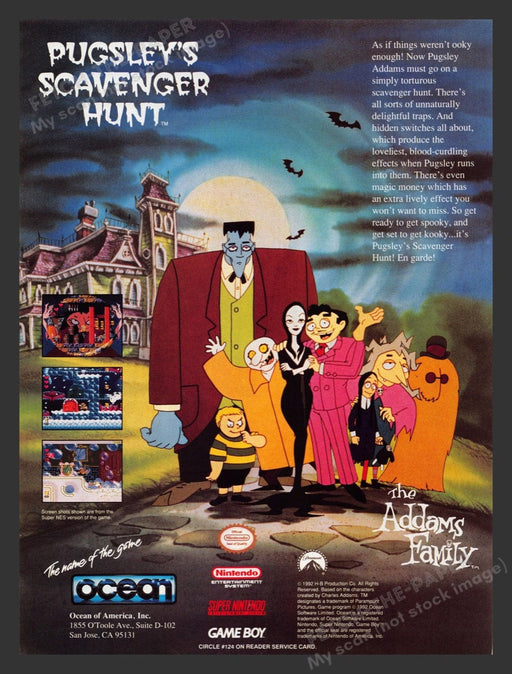 1993 Pugsley's Scavenger Hunt Video Game Print Advertisement Fetch the Paper!