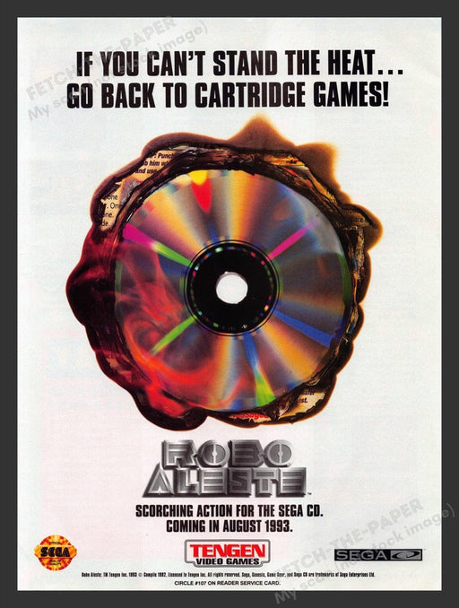 1993 Robo Aleste Video Game Print Advertisement Fetch the Paper!