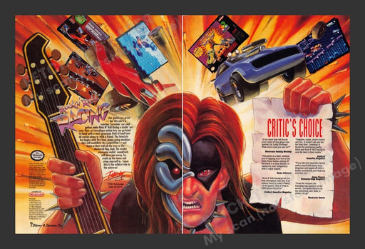 1993 Rock 'N Racing "Critic's Choice" Video Game Print Advertisement (2 Pages)