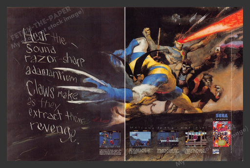 1993 X-Men Razor Sharp Video Game Print Advertisement (2 Pages)