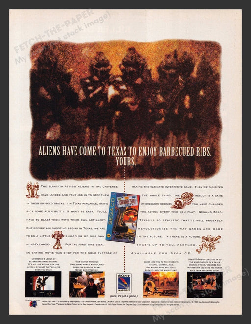 1994 Ground Zero Texas Video Game Print Advertisement