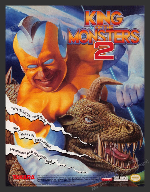 1994 King of the Monsters 2 Video Game Print Advertisement