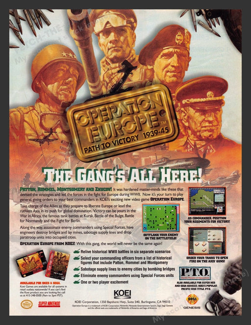 1994 Operation Europe: Path to Victory Video Game Print Advertisement