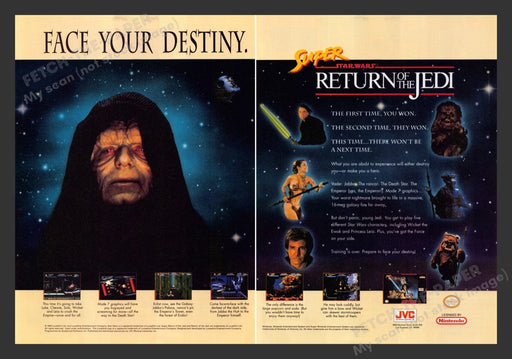 1994 Super Star Wars: Return of the Jedi Video Game Print Advertisement (2 Pgs)