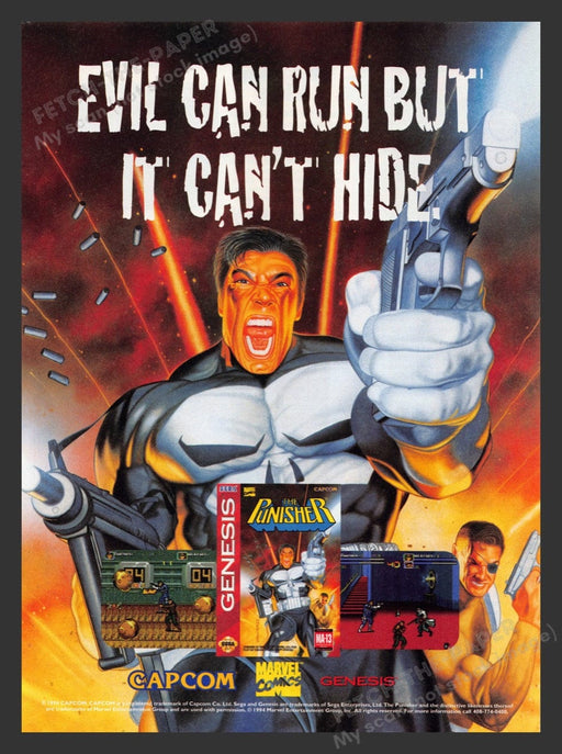 1994 The Punisher Video Game Print Advertisement