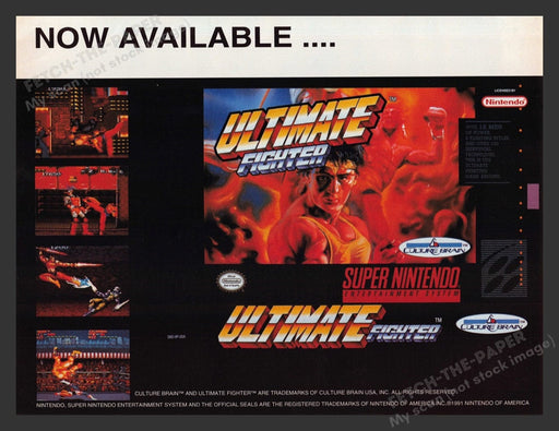 1994 Ultimate Fighter Video Game Print Advertisement