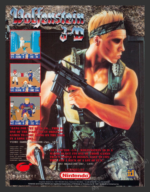 1994 Wolfenstein 3-D Video Game Print Advertisement