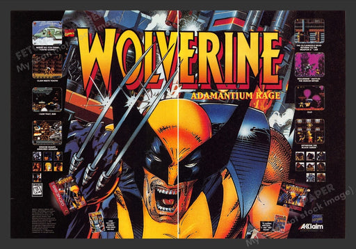 1994 Wolverine: Adamantium Rage Video Game Print Advertisement (2 Pgs)