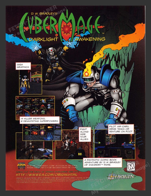 1995 Cyber Mage: Darklight Awakening Video Game Print Advertisement