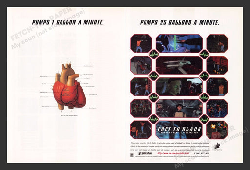 1995 Fade to Black Pumps Gallons Per Min Video Game Print Advertisement (2 Pgs)