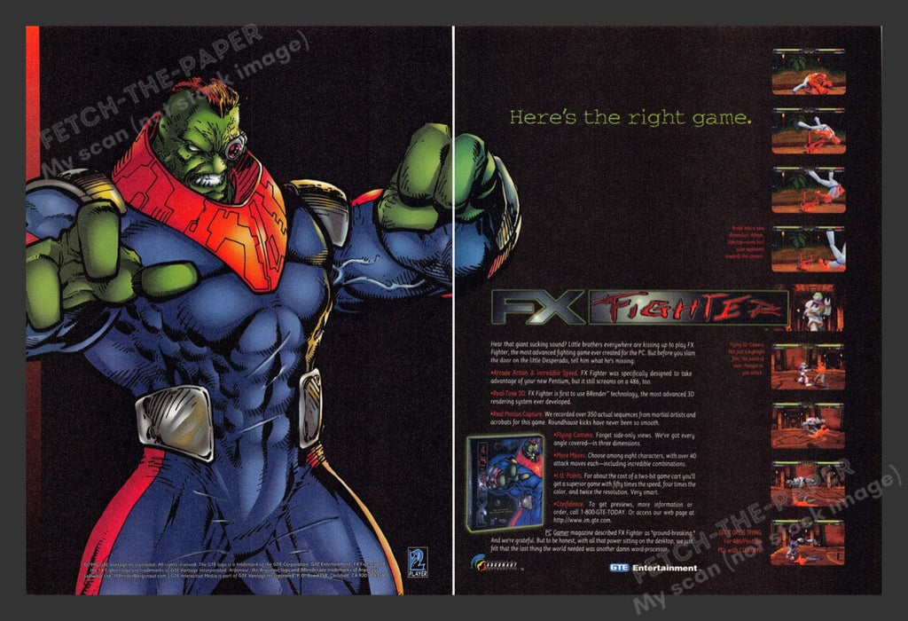 1995 FX Fighter Video Game Print Advertisement (2 Pages)
