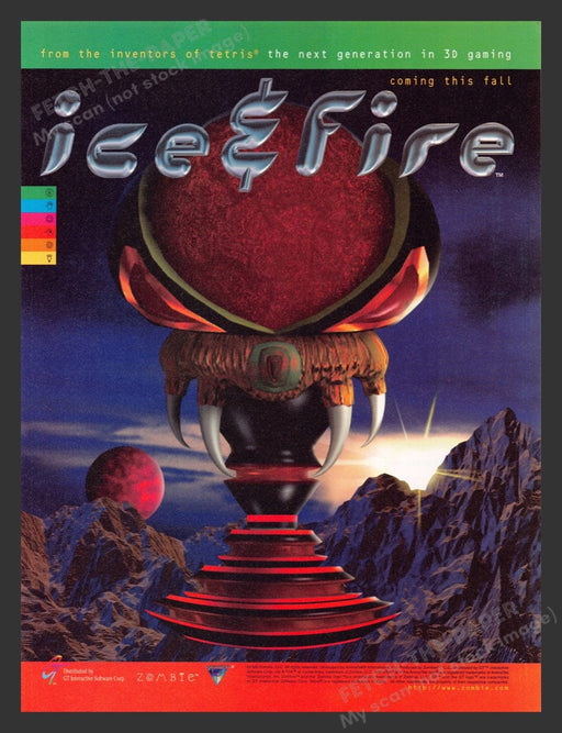 1995 Ice & Fire Video Game Print Advertisement