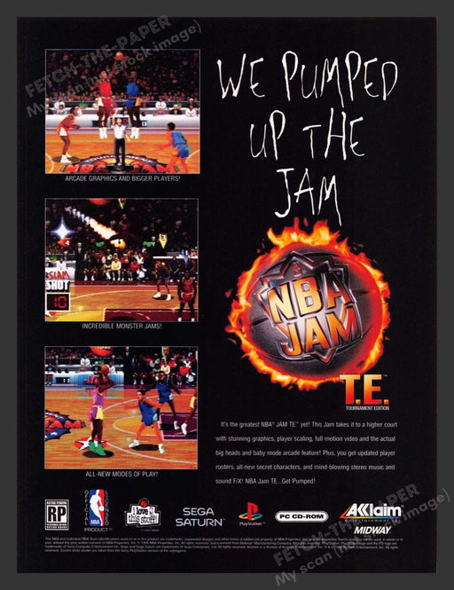1995 NBA Jam T.E. Tournament Edition Video Game Print Advertisement