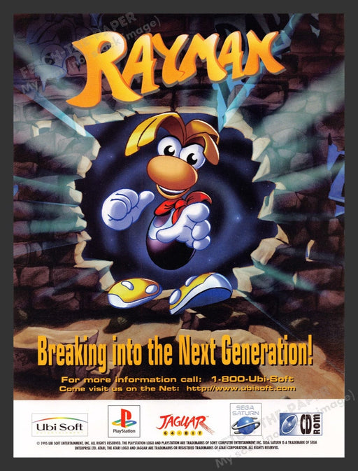 1995 Rayman "Breaking into the next generation" Video Game Print Advertisement