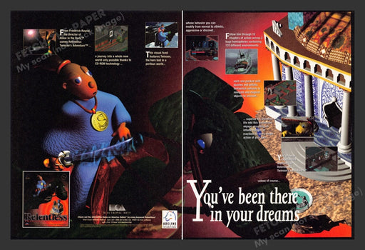1995 Relentless: Twinsen's Adventure Video Game Print Advertisement (2 Pages)