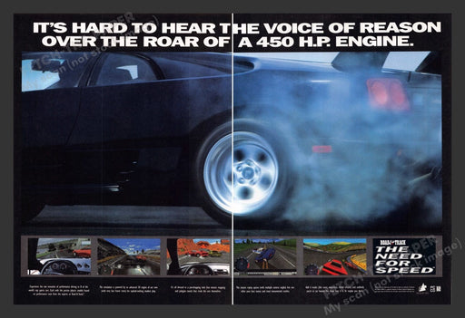 1995 Road & Track The Need for Speed Video Game Print Advertisement (2 Pgs)