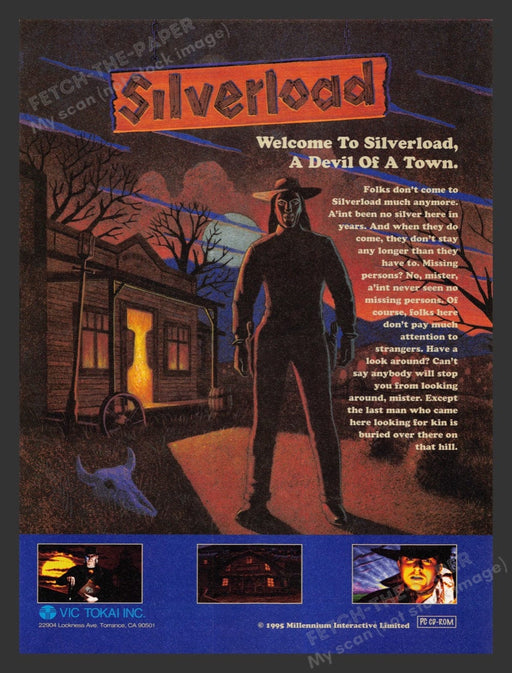 1995 Silverload "A devil of a town" Video Game Print Advertisement