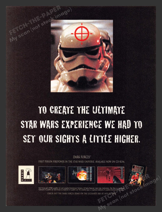 1995 Star Wars: Dark Forces Video Game Print Advertisement