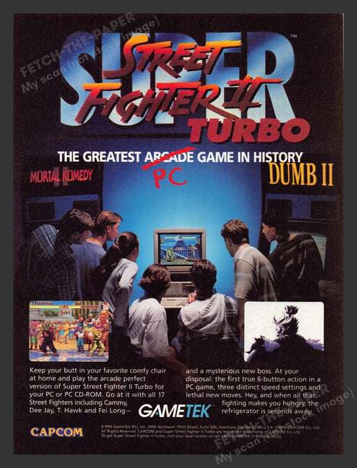 1995 Super Street Fighter II PC Video Game Print Advertisement