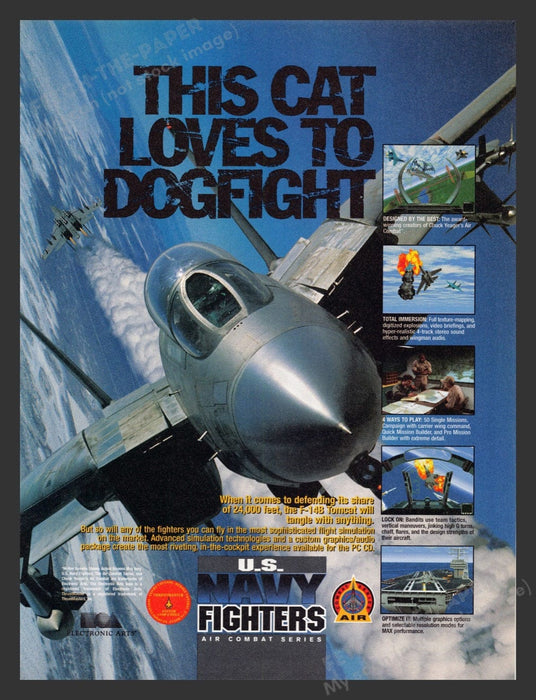 1995 U.S. Navy Fighters: Air Combat Series Video Game Print Advertisement