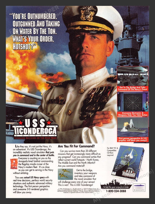 1995 USS Ticonderoga: Command Decision on the High Seas Print Advertisement