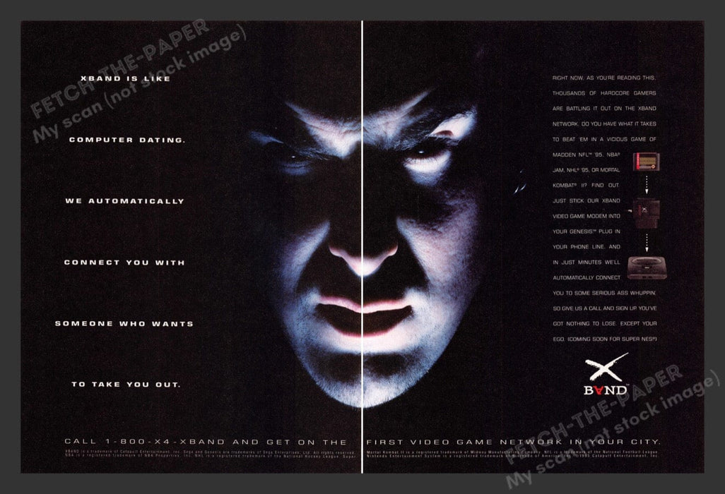 1995 XBand Gamer Network Video Game Print Advertisement (2 Pages)