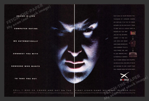 1995 XBand Gamer Network Video Game Print Advertisement (2 Pages)