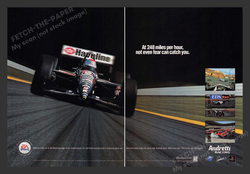 1996 Andretti Racing Video Game Print Advertisement (2 Pages)
