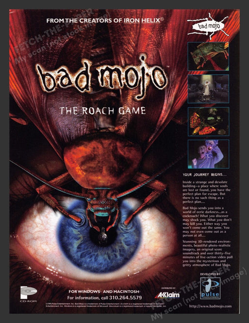 1996 Bad Mojo The Roach Game Video Game Print Advertisement