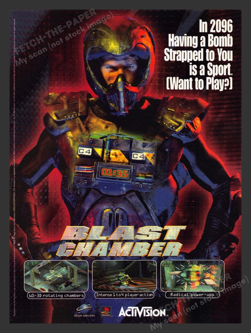 1996 Blast Chamber "In 2096" Video Game Print Advertisement
