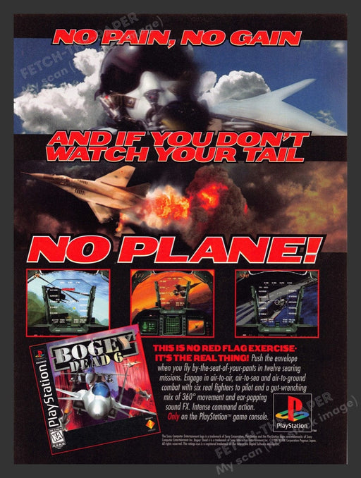 1996 Bogey Dead 6 Plane Flying Video Game Print Advertisement