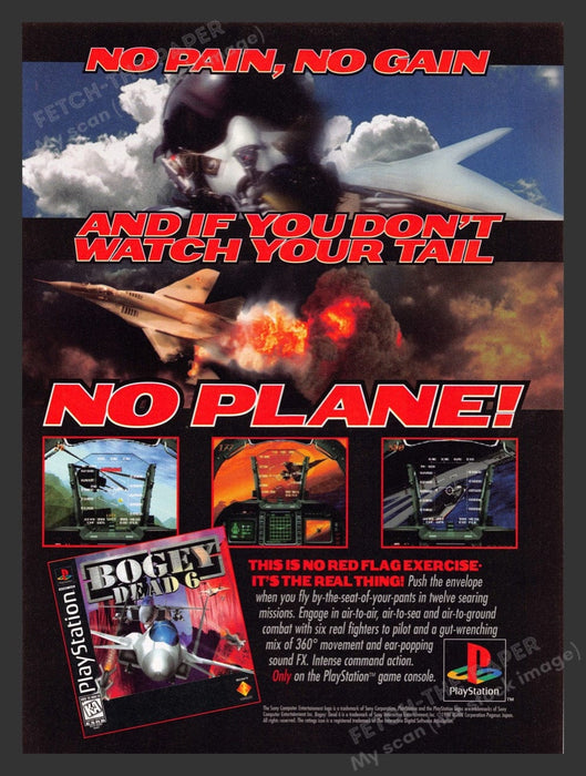 1996 Bogey Dead 6 Plane Flying Video Game Print Advertisement