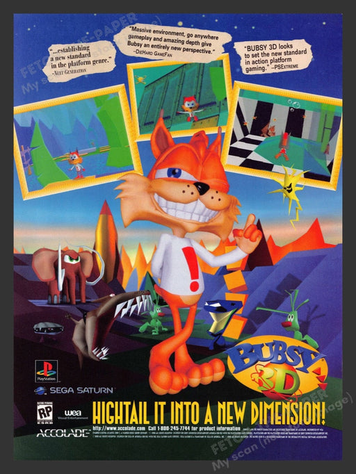1996 Busby 3D "Hightail it into a new dimension" Video Game Print Advertisement