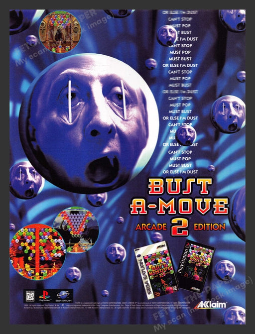 1996 Bust A-Move Arcade 2 Edition Video Game Print Advertisement